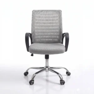 9K mesh Ergonomic office chair with red mesh backrest, adjustable headrest, and white armrests.