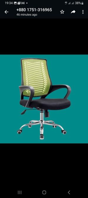 V-Mesh Revolving Chair (Lime Green Colour) - Image 3