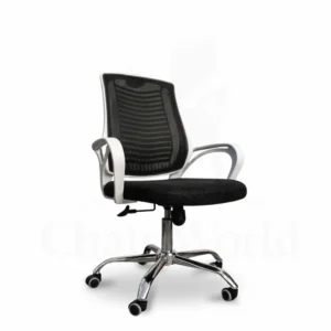 Linear Mesh Pro White V-mesh Black Ergonomic Mesh Office Chair Chrome Base CW-EC-05WS